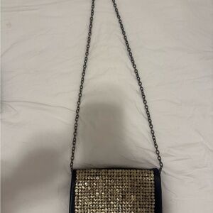 Elegant Gold and Black Chain Shoulder Bag